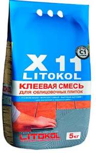  Усиленная клеевая смесь для керамической плитки LITOKOL Х11 (ЛИТОКОЛ Х 11), 5 кг