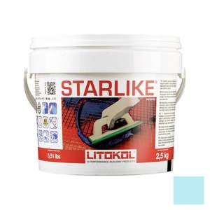 LITOCHROM STARLIKE затирочная смесь (ЛИТОКОЛ ЛИТОХРОМ СТАРЛАЙК) C.530 (Azzurro Pastello / Голубой пастельный), 2,5 кг